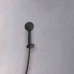 Ensemble de douche avec support mural, douchette à main et flexible de douche 150 cm Black mat Réf. OP43913