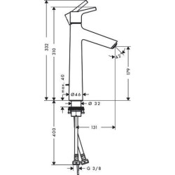 Mitigeur de lavabo Talis S 190 avec tirette et vidage Réf. 72031000