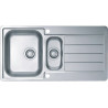 Evier à encastrer LINE+ 1,5 cuve 980 inox 18/10, Satiné