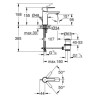 Mitigeur monocommande 1/2" lavabo taille XS Lineare Hard Graphite brossé Réf. 32109AL1"