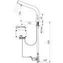 Mitigeur lavabo BINOPTIC MIX  électonique M3/8"  H. 170 mm manette longue à piles 6V Réf. 488MCHLH