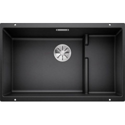 Cuve à intégrer sous plan en SILGRANITPuraDur BLANCOSUBLINE 700 U Level 1 Cuve sans égouttoir vidage 90 mm InFino manuel et siphon couleur anthracite garantie 10 ans Réf. 523538