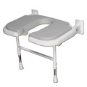 Siège de douche rabattables Série 4000 rembourré, large en U 580 x 485 x 640 mm, gris réf. 04220P