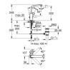 Mitigeur monocommande lavabo taille L Eurocube Hard Graphite brossé Réf. 23135AL0