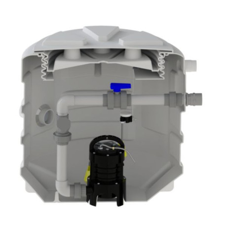 Station de relevage eaux usées à enterrer Sanifos 610 - 1 pompe avec système vortex Réf. SANIFOS6101VXSPS