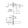 "Mitigeur monocommande 2 trous lavabo taille M GROHE Plus Hard Graphite brossé Réf. 29303AL3"