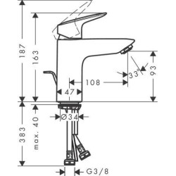 Mitigeur lavabo Logis Bas Débit réf. 71104000
