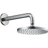 Bras de douche Axor mâle 15 x 21 avec rosace filetée et platine de renfort, sans rotule, saillie 383 mm, 90°, D 24 mm, nickel brossé réf. 27413820