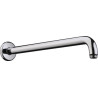 Bras de douche Axor mâle 15 x 21 avec rosace filetée et platine de renfort, sans rotule, saillie 383 mm, 90°, D 24 mm, nickel brossé réf. 27413820