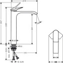 Mitigeur de lavabo VIVENIS 250  bec haut sans tirette ni vidage Noir mat Réf. 75042670