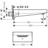 Bec déverseur Metropol - jet lame d'eau - M3/4'' - finition noir chromé brossé Réf. 32543340