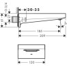 Bec déverseur Metropol - jet lame d'eau - M3/4'' - finition noir chromé brossé Réf. 32543340