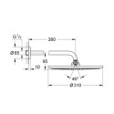 Ensemble douche de tête et bras 380 mm, 1 jet Rainshower Cosmopolitan 310 Chromé Réf : 26066000