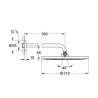 Ensemble douche de tête et bras 380 mm, 1 jet Rainshower Cosmopolitan 310 Chromé Réf : 26066000