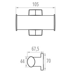 Porte-peignoir ARSIS 2 têtes, Aluminium Anodisé réf. 049611