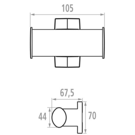Porte-peignoir ARSIS 2 têtes, Aluminium Anodisé réf. 049611