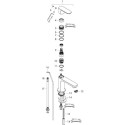 Mitigeur de lavabo 80  Rebris S CoolStart avec tirette et vidage Noir mat Réf. 72513670
