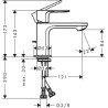 Mitigeur de lavabo 80  Rebris S CoolStart avec tirette et vidage Noir mat Réf. 72513670