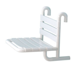 Siège de douche accrochable en aluminium gainé de nylon réf. 60420