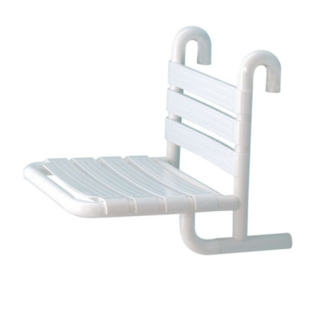 Siège de douche accrochable en aluminium gainé de nylon réf. 60420