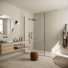 Système de panneaux muraux étanches Polyrey Nuance support composite profil bord arrondi + languette - Beige Nature B116 finition EXM - 260x120cm x 11,7mm