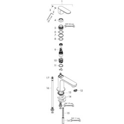 Mitigeur de lavabo 110  Rebris S CoolStart sans tirette ni vidage Noir mat Réf. 72520670