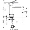 Mitigeur de lavabo 110  Rebris S CoolStart sans tirette ni vidage Noir mat Réf. 72520670