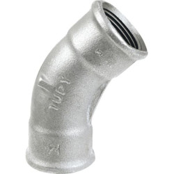 Courbe 45° fonte malléable galvanisée 41 femelle-femelle 20x27 réf.41G20