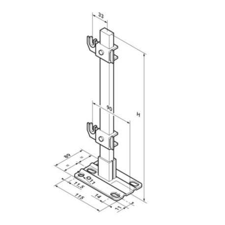 Pied Réglable À Visser H700 Lamella Réf. 05070L