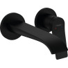 Façade mitigeur de lavabo encastré mural VIVENIS bec L 192 mm bonde à écoulement libre Noir mat Réf. 75050670