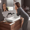 Façade mitigeur de lavabo encastré mural VIVENIS bec L 192 mm bonde à écoulement libre Noir mat Réf. 75050670