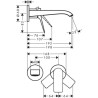 Façade mitigeur de lavabo encastré mural VIVENIS bec L 192 mm bonde à écoulement libre Noir mat Réf. 75050670