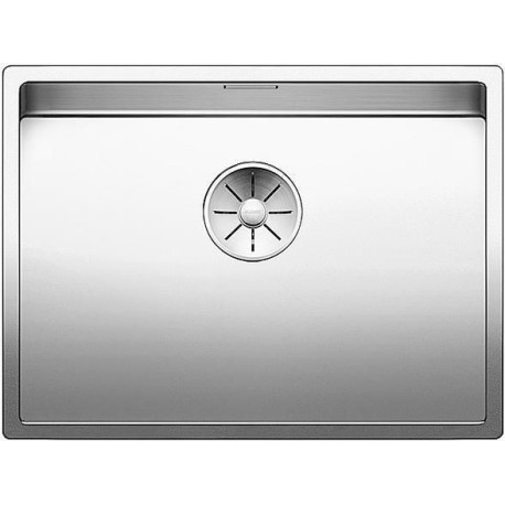 Cuve à encastrer et/ou à fleur en acier inox lisse BLANCO CLARON 550 IF/A vidage 90mm auto InFino et BLANCO PushControl et siphon couleur brossé aspect mat garantie à vie Réf. 521639