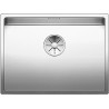 Cuve à encastrer et/ou à fleur en acier inox lisse BLANCO CLARON 550 IF/A vidage 90mm auto InFino et BLANCO PushControl et siphon couleur brossé aspect mat garantie à vie Réf. 521639