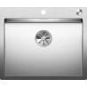 Cuve à encastrer et/ou à fleur en acier inox lisse BLANCO CLARON 550 IF/A vidage 90mm auto InFino et BLANCO PushControl et siphon couleur brossé aspect mat garantie à vie Réf. 521639