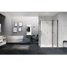 Porte de douche battante avec un fixe en alignement Young 2P 137 extensibilité 137-141Cm verre trempé transparent profilés silver Réf. Y22P137-1B