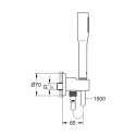 Ensemble de douche 1 jet avec support mural Euphoria Cosmopolitan Stick Chromé GROHE Réf.26404000