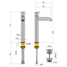 Mitigeur de lavabo Tropic rehaussé chromé Réf. 28CR205