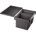 Poubelle tri sélectif en plastique noir BLANCO FLEXON II 60/2 manuel 1 seau de 30 L et 1 seau de 19L garantie 2 ans Réf. 521471