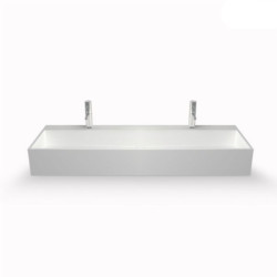 Vasque rectangulaire STELLA 120 x 40 cm finition mat sans trop plein avec perçement pour mitigeur Réf. NS-4201
