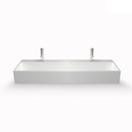 Vasque rectangulaire STELLA 120 x 40 cm finition mat sans trop plein avec perçement pour mitigeur Réf. NS-4201
