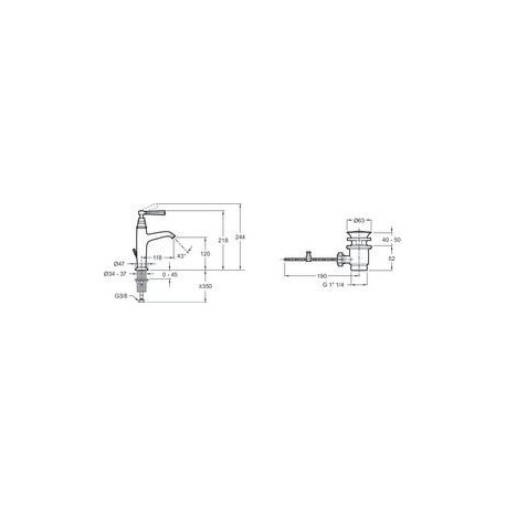 Mitigeur lavabo CLEO1889 avec vidage chromé Réf. E24307-CP