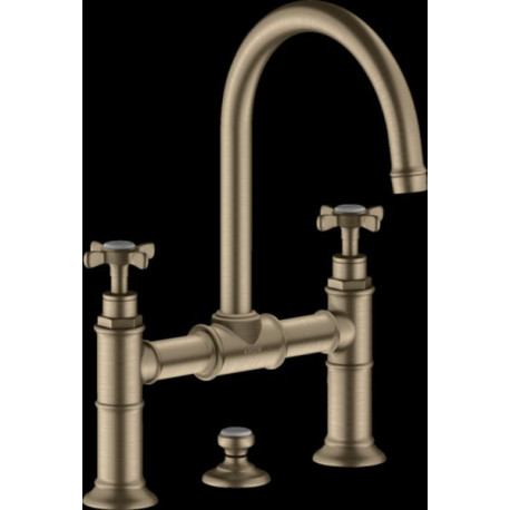 Mélangeur de lavabo Axor MONTREUX à pont avec bec mobile, nickel brossé réf. 16510820