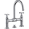 Mélangeur de lavabo Axor MONTREUX à pont avec bec mobile, nickel brossé réf. 16510820