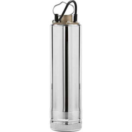 Pompe immergée pour puits SRM 6/100 T alimentation électrique 400 V - 0,95 kW - 2,9 A débit max 3 m³/h pression maxi 5 bar raccordement 1"1/4 livrée avec 15 m de câble et de filin coffret démarrage inclus Réf. 150610