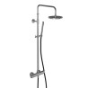 Colonne de douche EQUINOX mitigeur thermostatique complète - douche de tête 200mm, douchette à main et flexible de douche réf. 81797/IX