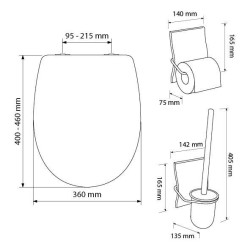Pack ARIANE + porte-balai + porte-papier noir Réf. 7PA000205
