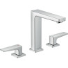 Mélangeur de lavabo Metropol 160 - 3 trous - poignées manettes - bonde push-open - finition blanc mat Réf. 32515700