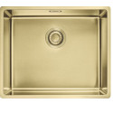 Cuve inox PVD reflet d'or BXM 110-50 avec revêtement, 1 cuve R12 , sans égouttoir, 54 x45 cm , Vidage manuel , bonde 9 cm , trop-plein discret réf: 199086