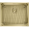Cuve inox PVD reflet d'or BXM 110-50 avec revêtement, 1 cuve R12 , sans égouttoir, 54 x45 cm , Vidage manuel , bonde 9 cm , trop-plein discret réf: 199086